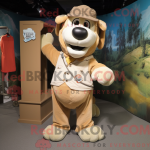 Beige hundemaskotdraktfigur...