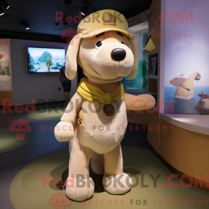 Beige hundemaskotdraktfigur...