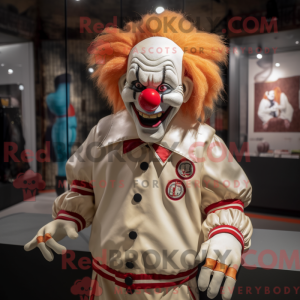 Beige Evil Clown maskot...