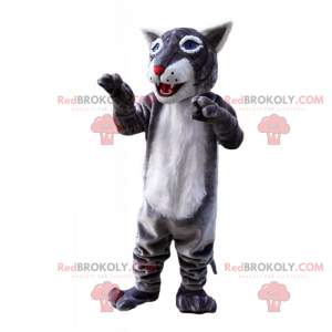 Mascote lobo com olhos azuis - Redbrokoly.com