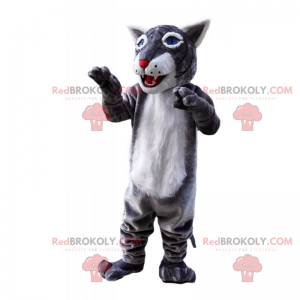 Wolf mascotte met blauwe ogen - Redbrokoly.com