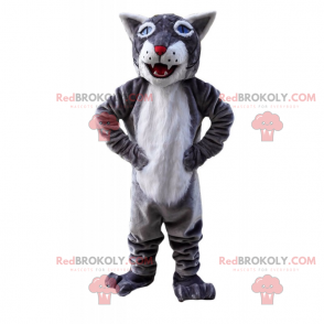 Wolf mascotte met blauwe ogen - Redbrokoly.com