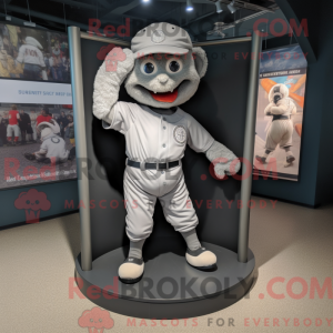 Gray Trapeze Artist mascot...