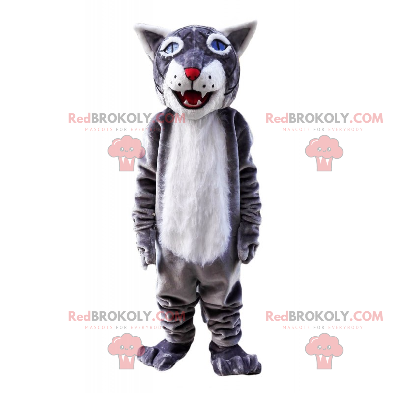 Mascote lobo com olhos azuis - Redbrokoly.com