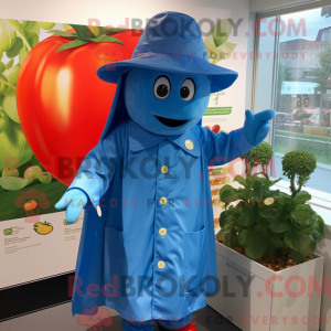 Blå tomat maskot draktfigur...