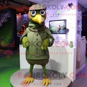 Olive Quail mascottekostuum...