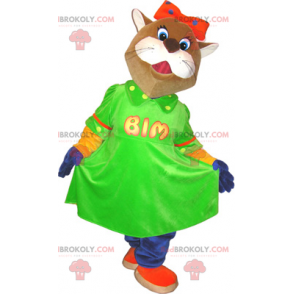 Madame Cat mascot in dress - Redbrokoly.com