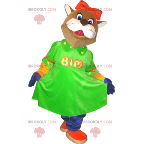 Madame Cat maskot i klänning - Redbrokoly.com
