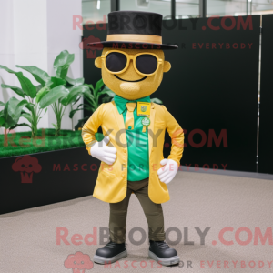 Guld Leprechaun Hat maskot...