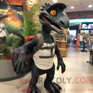 Black Utahraptor mascot...