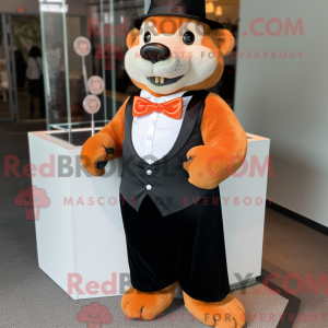 Orange Otter maskot kostume...