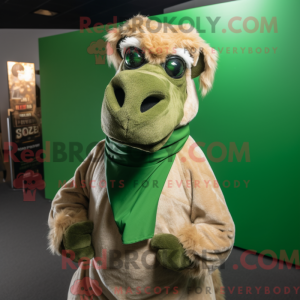 Grøn Camel maskot kostume...