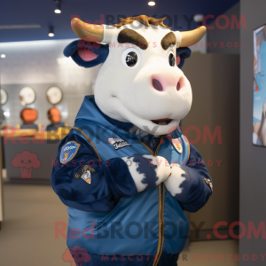 Blue Hereford Cow maskot...