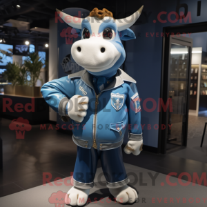 Blue Hereford Cow maskot...