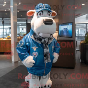 Blue Hereford Cow maskot...