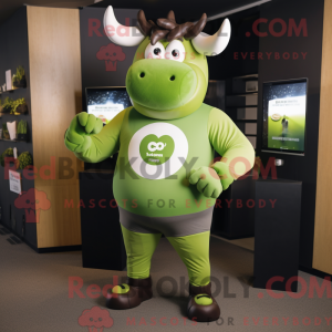 Olive Bull mascot costume...