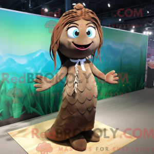 Brown Mermaid mascot...