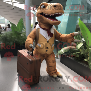 Brun Tyrannosaurus maskot...