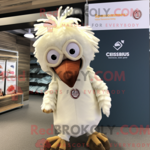 Cream Turkey maskot kostume...