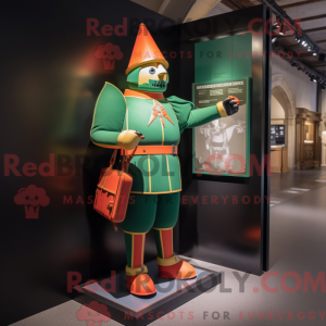 Grøn Swiss Guard maskot...