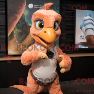 Peach Utahraptor maskot...