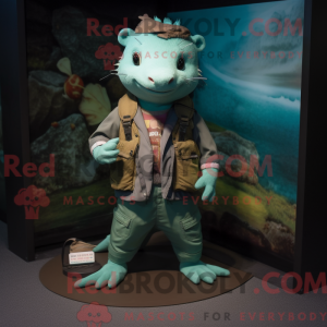 Teal Axolotl Maskottchen...