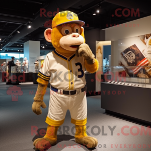 Gold Monkey maskot kostume...