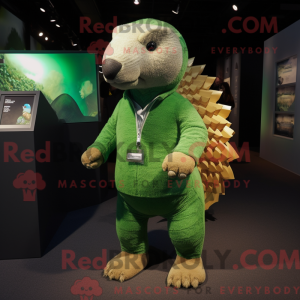Grøn Pangolin maskot...