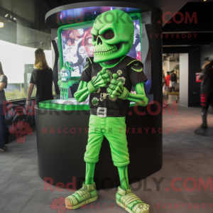 Green Skull maskot kostume...