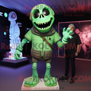 Green Skull maskot kostume...