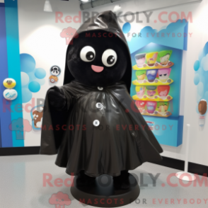 Fantasia de mascote de doce preto com capa de chuva e lenços - Mascotes de doces - REBROKO_300504 - RedBrokoly.com