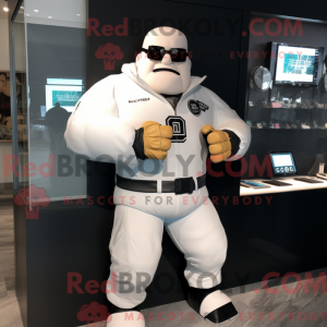 White Strongman mascot...