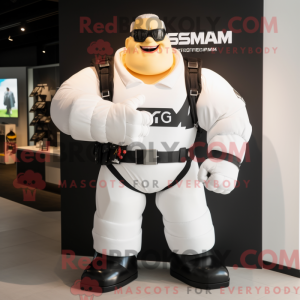 White Strongman maskot...