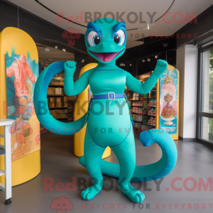 Turkis Snake maskot kostume...