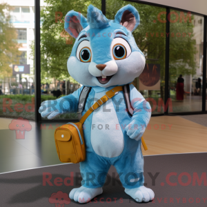 Sky Blue Squirrel mascotte...