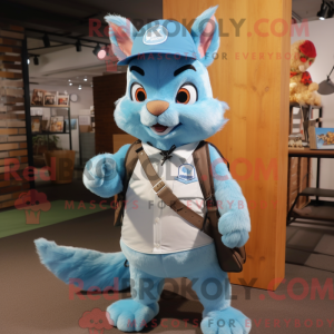 Sky Blue Squirrel maskot...