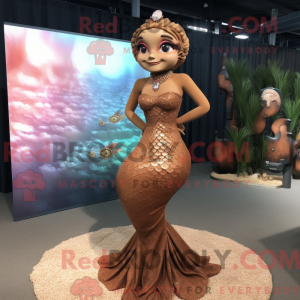 Brown Mermaid mascot...