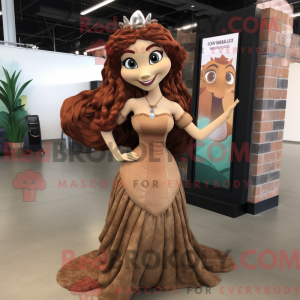 Brown Mermaid mascot...