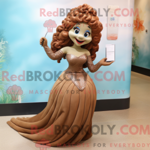 Brown Mermaid mascot...