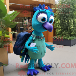 Cyan Peacock Maskottchen...