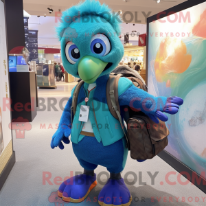 Cyan Peacock Maskottchen...