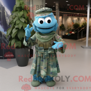 Sky Blue Green Beret maskot...