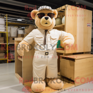 Cream Teddy Bear mascot...