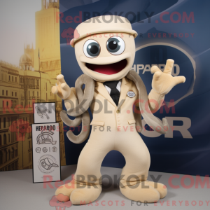 Beige Hydra maskot kostume...