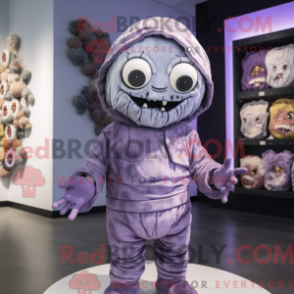 Fantasia de mascote Undead lavanda com macacão e gorros - Mascotes mortos-vivos - REBROKO_300648 - RedBrokoly.com