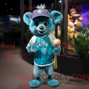 Turquoise Aye-Aye mascot...