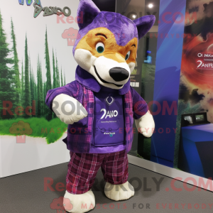 Paars Dingo mascottekostuum...