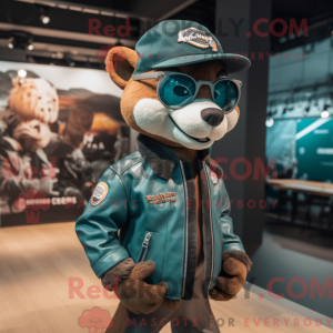 Blågrøn Marten maskot...
