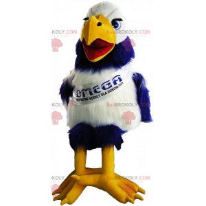 Two-tone bird mascot with scarf - Redbrokoly.com
