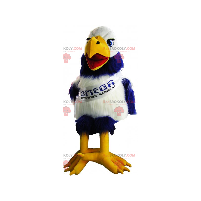 Mascotte uccello bicolore con sciarpa - Redbrokoly.com Mascotte uccello bicolore con sciarpa - Redbrokoly.com